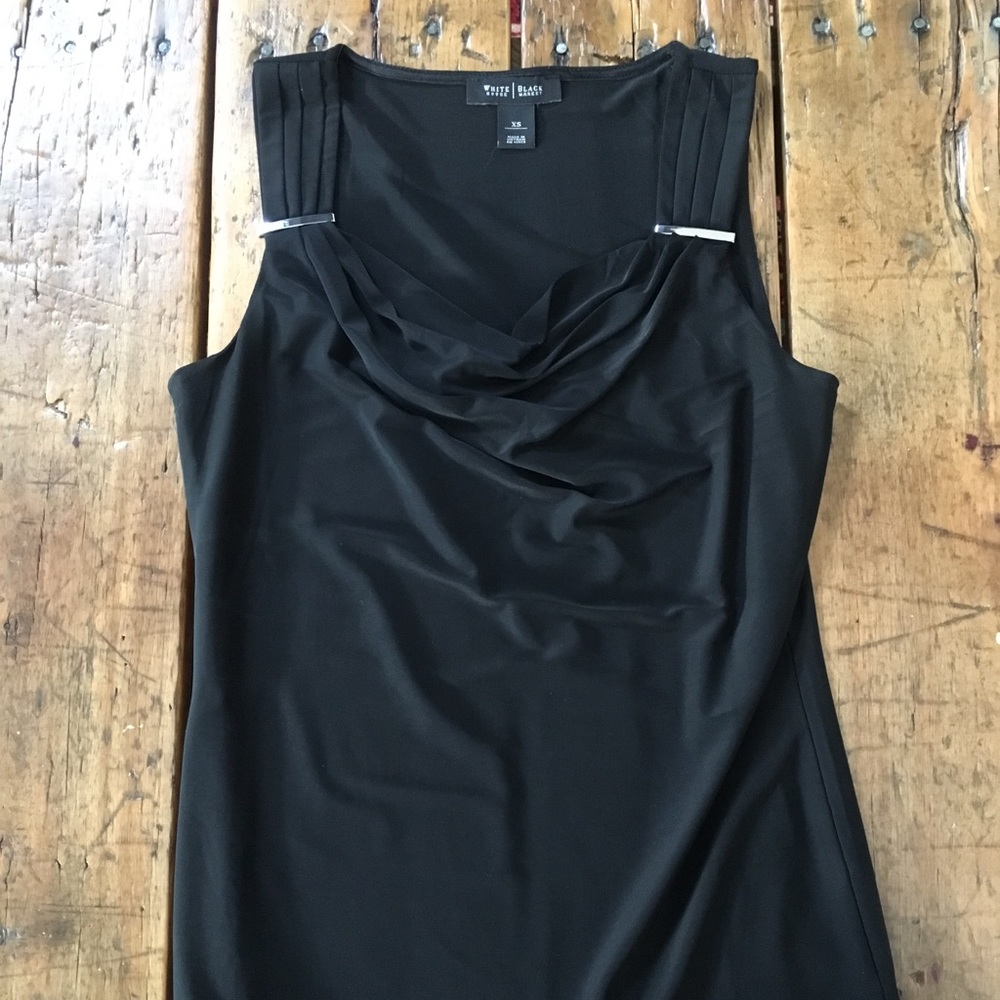 WHBM Black Cowl Neck Tank
